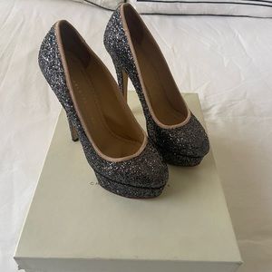 Charlotte Olympia Glitter Priscilla Platform Pumps